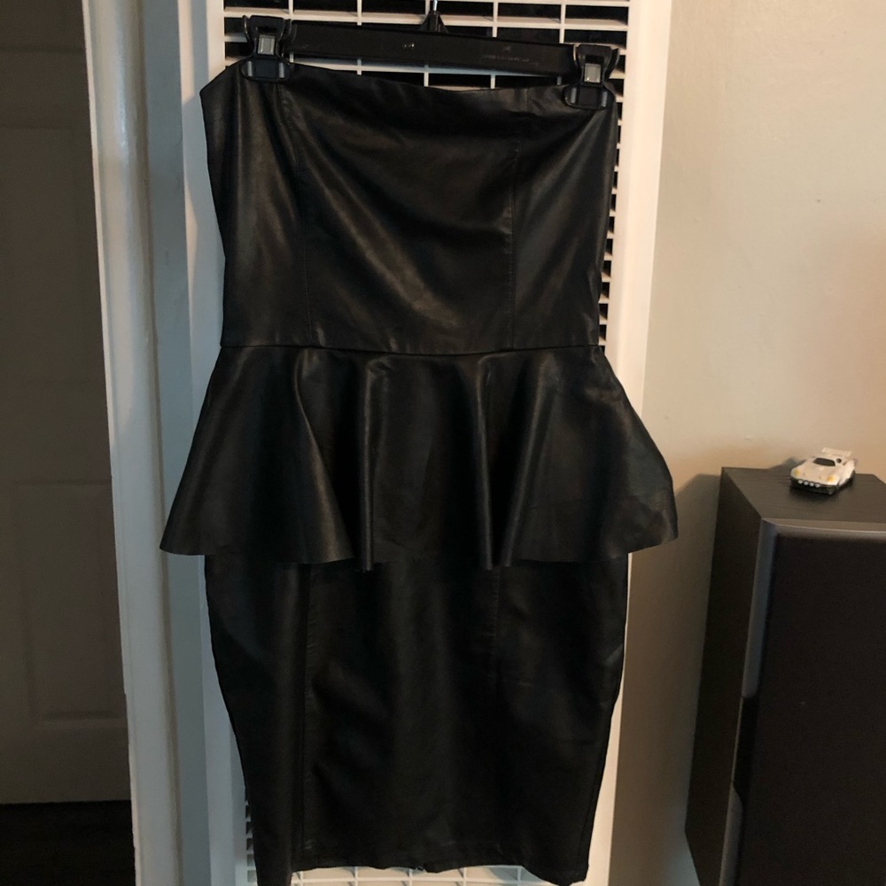 Sexy faux leather dress